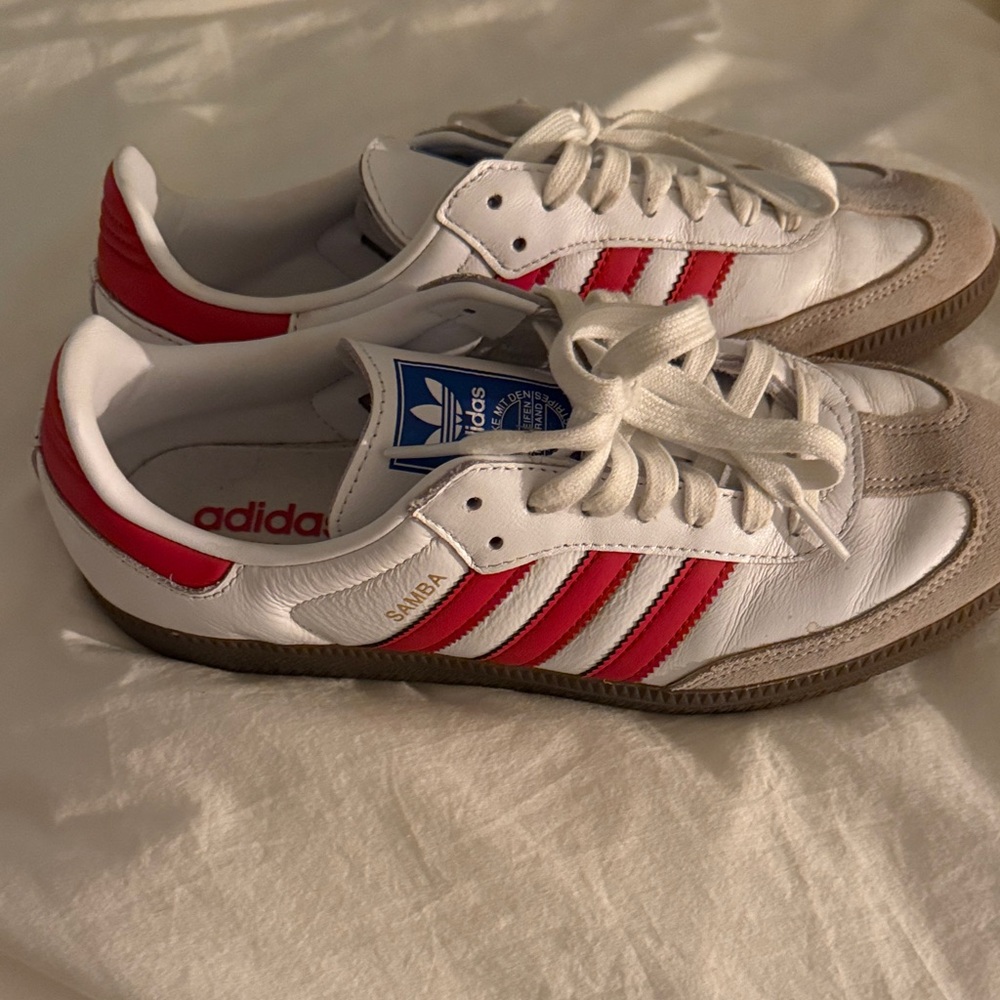 Adidas Samba White and Red Sneakers